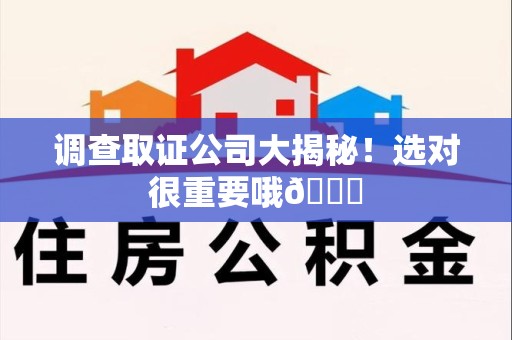 瑞昌调查取证公司大揭秘！选对很重要哦😎