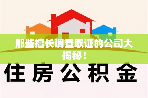 瑞昌那些擅长调查取证的公司大揭秘！