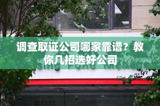 瑞昌调查取证公司哪家靠谱？教你几招选好公司