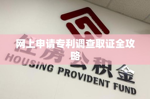 瑞昌网上申请专利调查取证全攻略