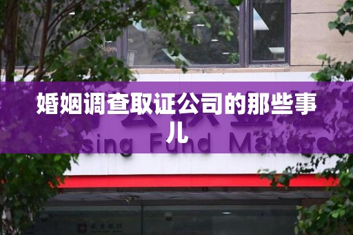 瑞昌婚姻调查取证公司的那些事儿