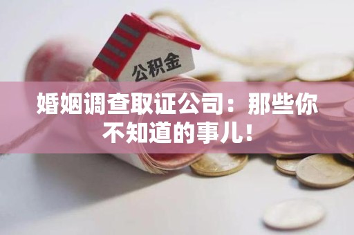 瑞昌婚姻调查取证公司：那些你不知道的事儿！