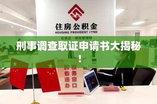 瑞昌刑事调查取证申请书大揭秘！