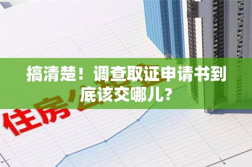 瑞昌搞清楚！调查取证申请书到底该交哪儿？