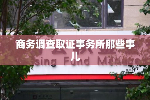 瑞昌商务调查取证事务所那些事儿