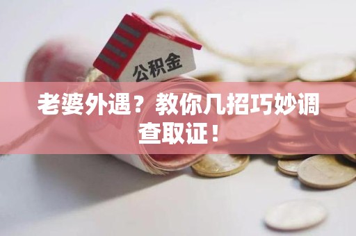 瑞昌老婆外遇？教你几招巧妙调查取证！